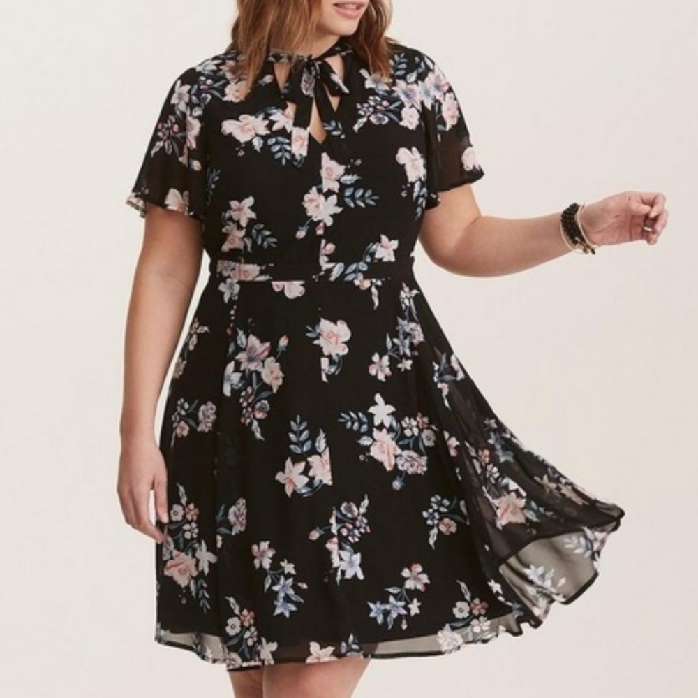 Torrid Floral Black Dress